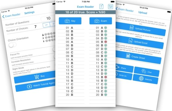 screenshot of Exam Reader